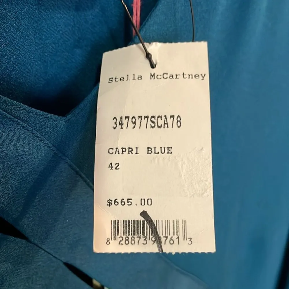 Stella McCartney Capri Blue Sleeveless Blouse with front cutouts, NWT - Image 3