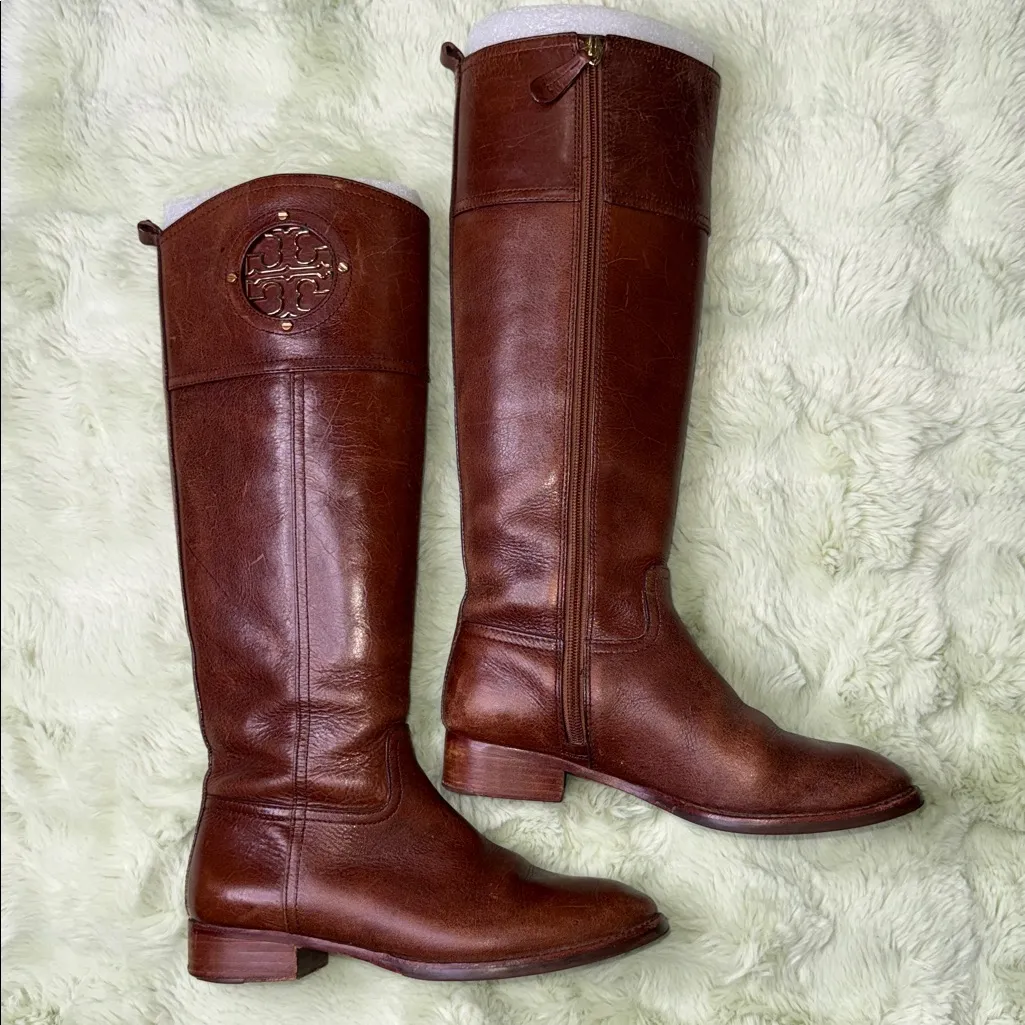 Tory Burch Brown Leather Riding Boots - Image 4