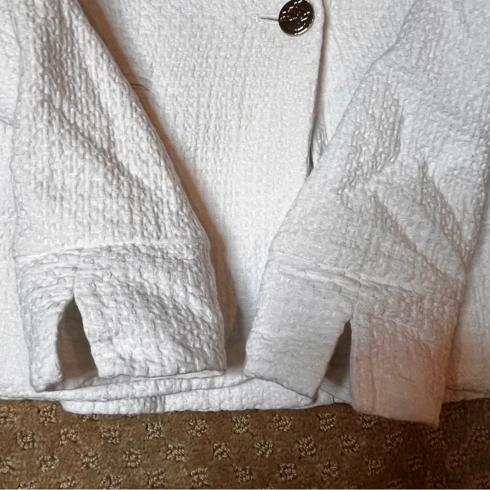 Draper James RSVP XS Textured White Blazer Jacket Preppy Country Club Coastal - Image 6