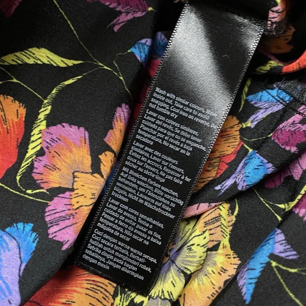 Top shop spaghetti strap V-neck cropped jumpsuit romper black floral 6 women's - Image 6