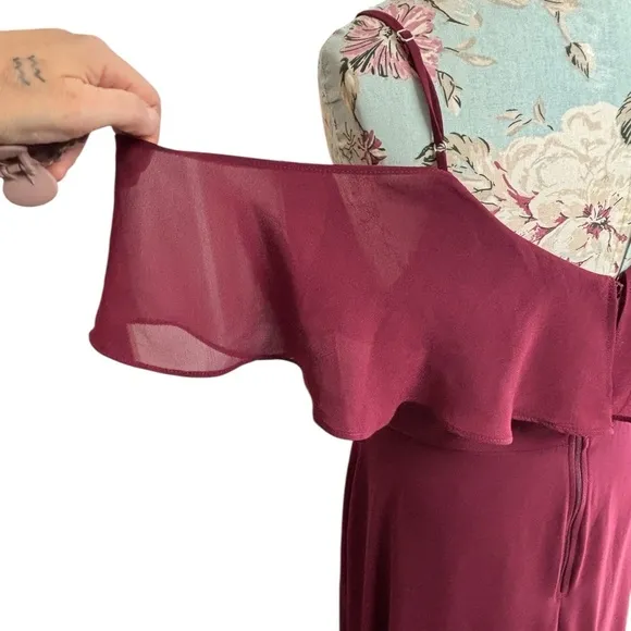 Birdy Grey‎ Jane Convertible Burgundy Chiffon Bridesmaid Dress sz XXL Maxi Gown - Image 7