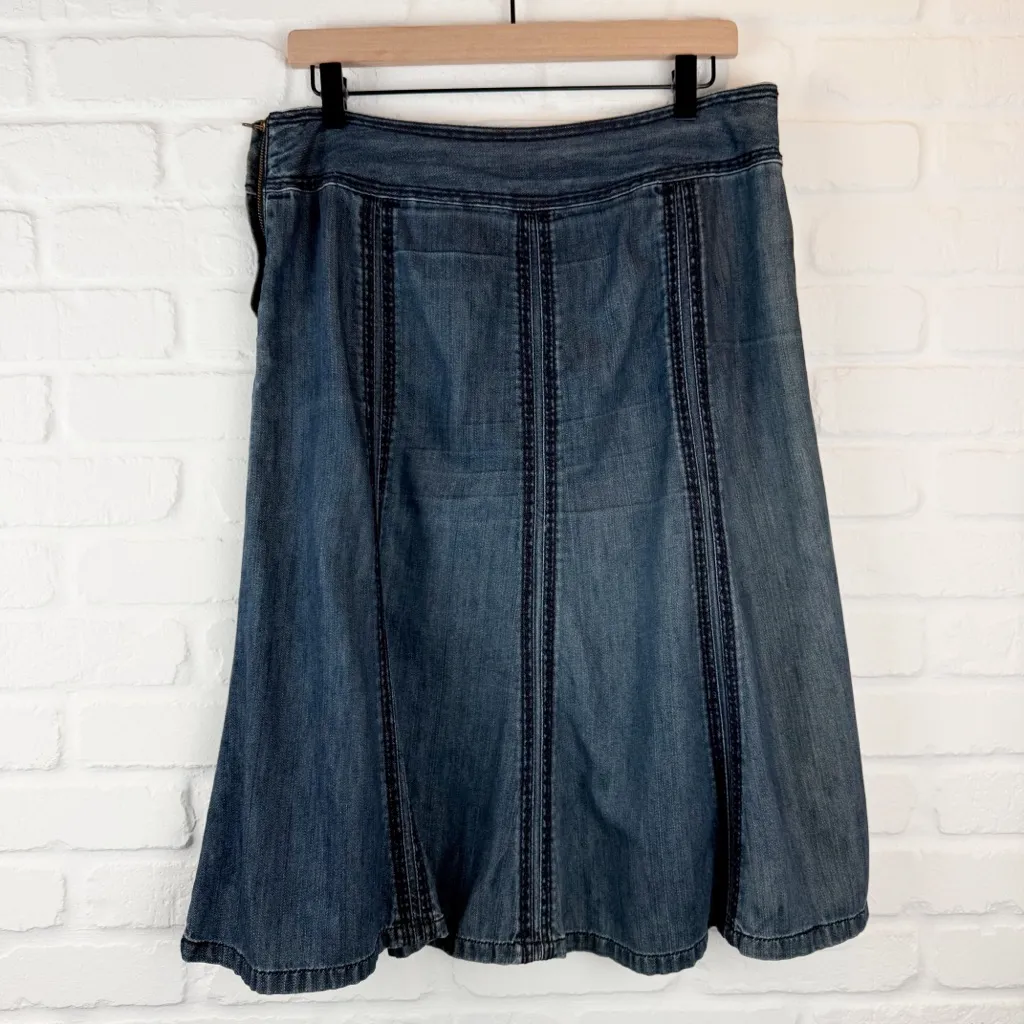 Liz Claiborne A-Line Medium Wash Denim Skirt Jean Petite 10 - Image 7