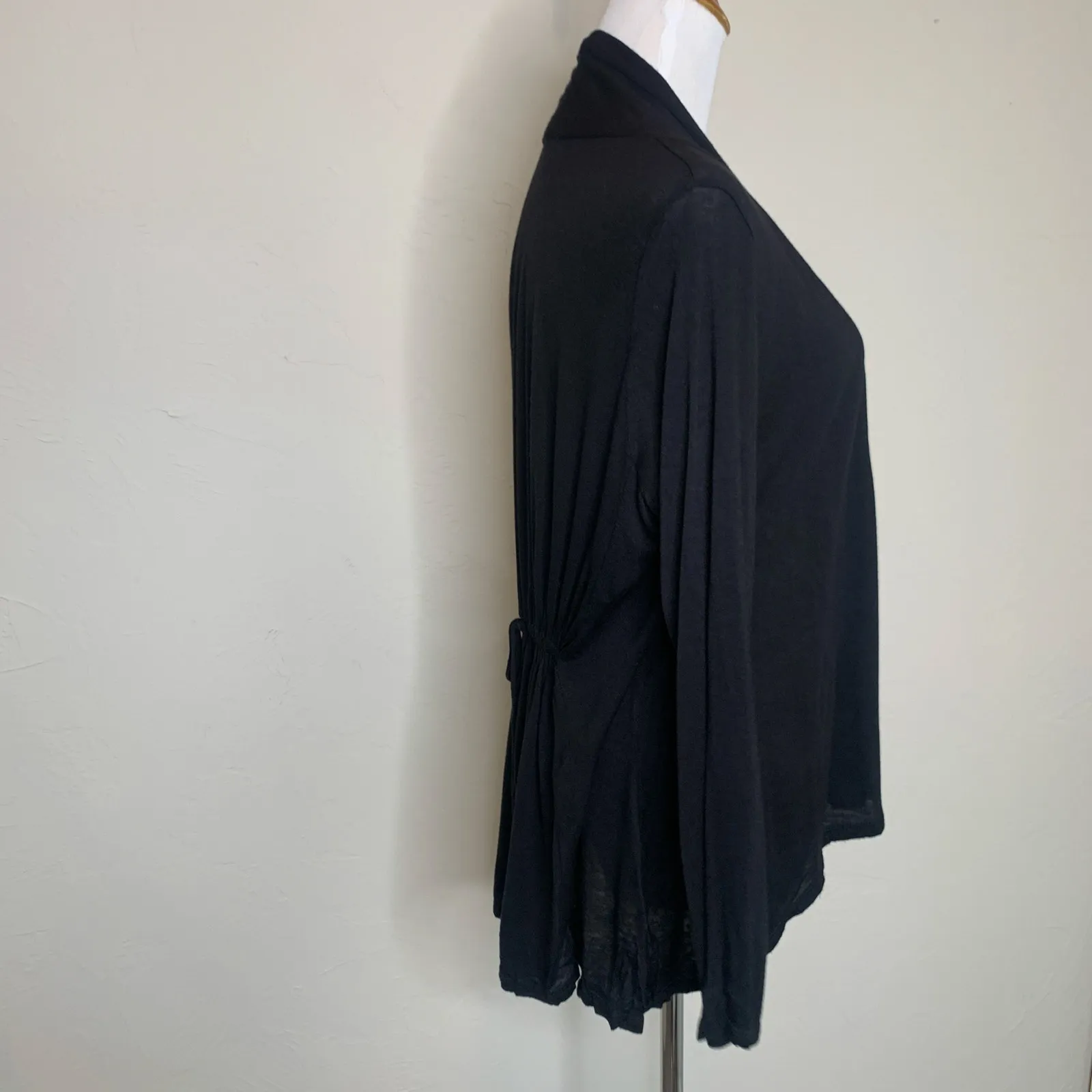 Black Open Front Jacket Sz Medium Light Weight Cardigan - Image 4