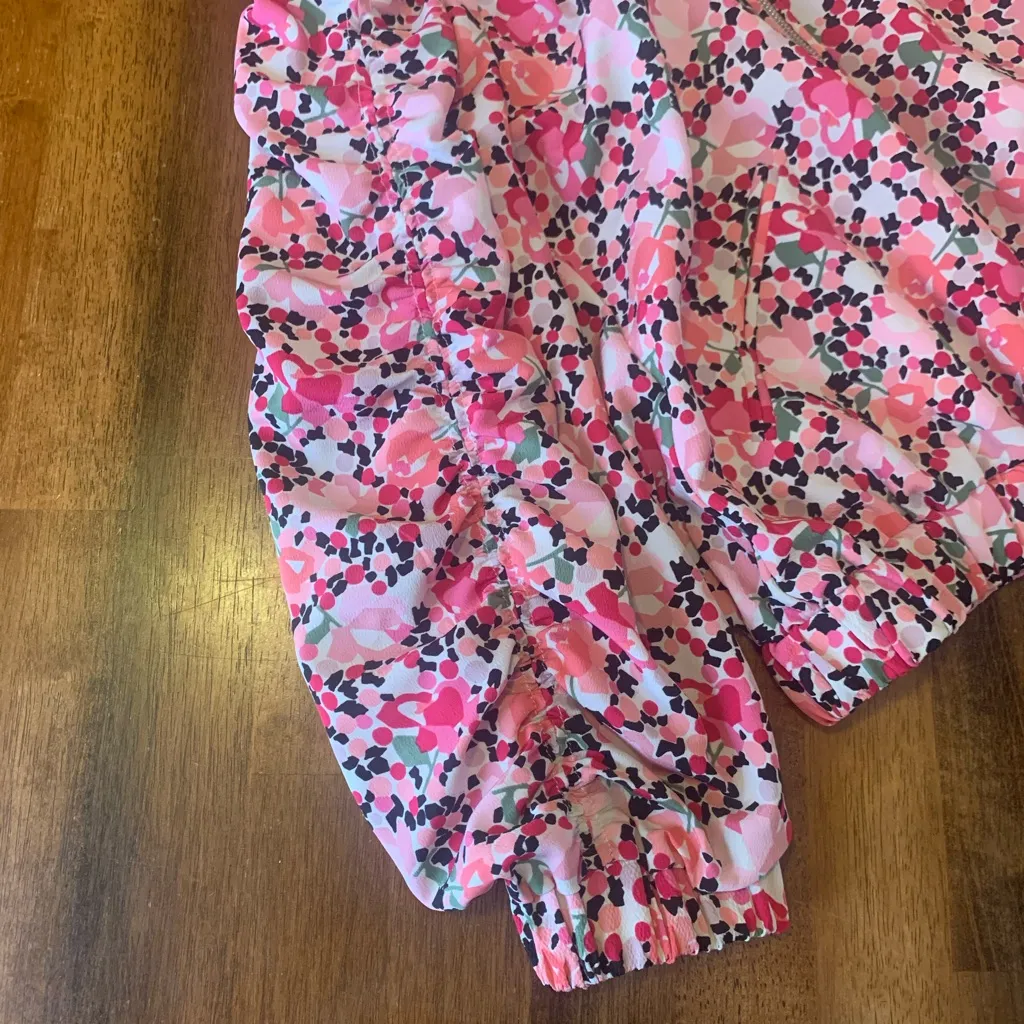 Zara Pink and Green Patterned Jacket trf collection - Image 6