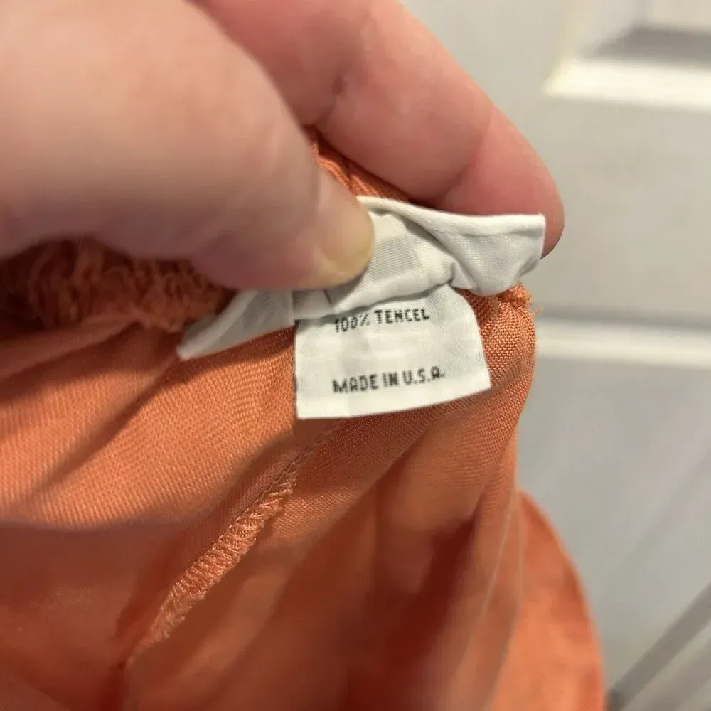 Bryn‎ Walker Tencel Flood Pants Orange Copper Lagenlook Wide Leg Size Large NWT - Image 8