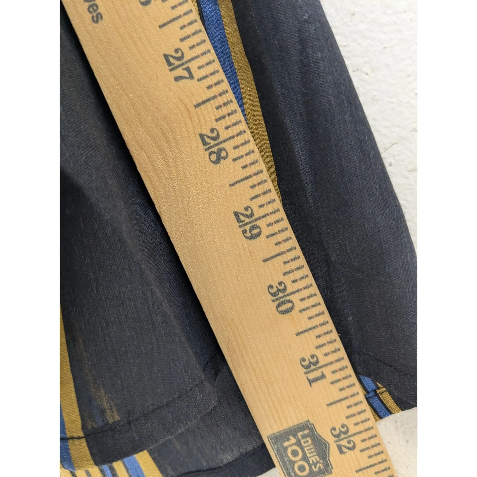 Honey Punch Women's Jumpsuit Halter Cut-Out Bun Ruffle Striped Black Gold Small - Image 9