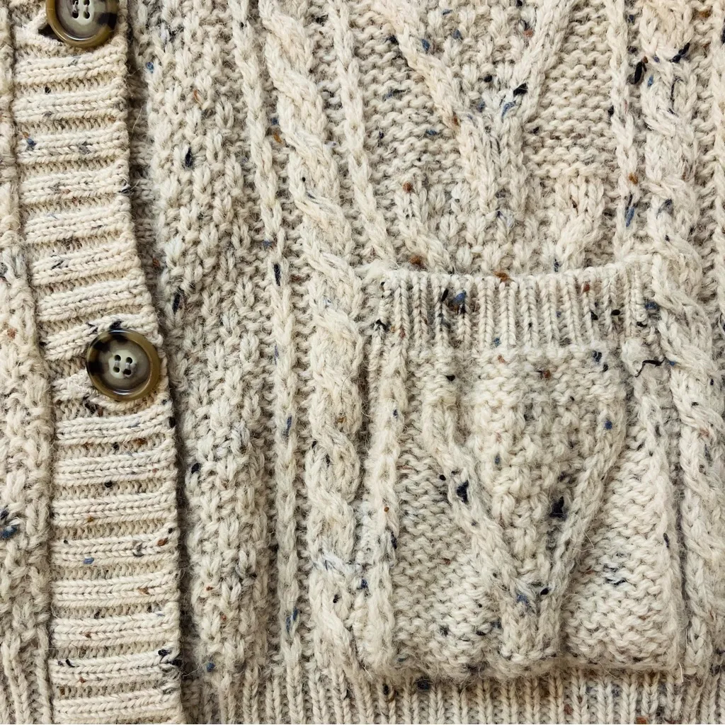 VTG Acorn 100% British Wool Aran Cable Knit Size Large Fisherman Sweater Unisex - Image 10