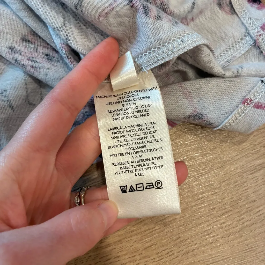 Anthropologie x Kendra Dandy Flamingo Printed Tee Cotton Blend Size XS - Image 7