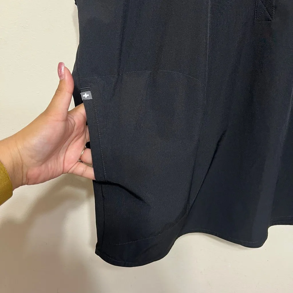 Figs Black Rafaela Oversized Scrub Top Medium with Pockets Women - Image 3