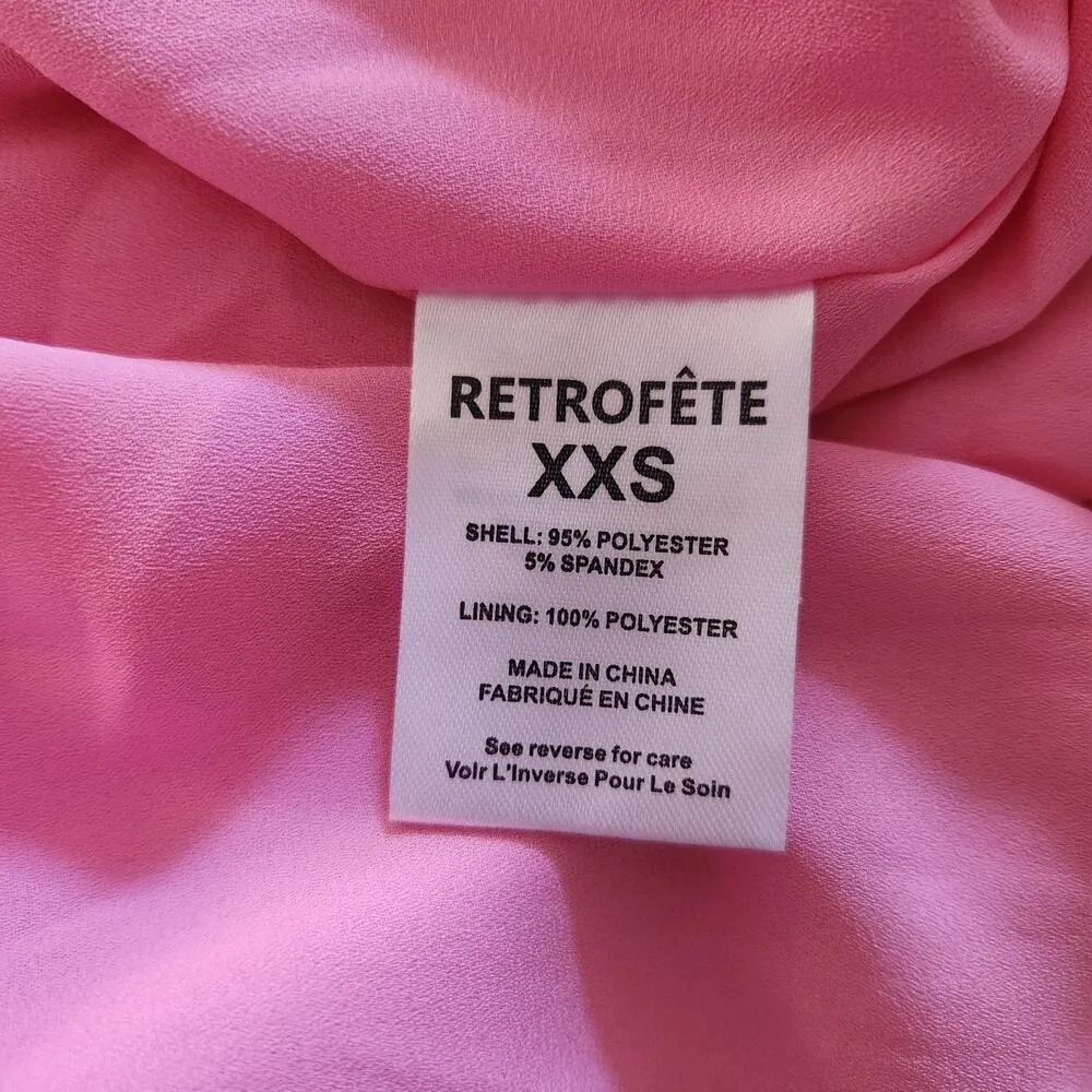 Retrofete Yesi Dress Flamingo Pink Size XXS NWT Metallic Maxi Spaghetti Straps - Image 12