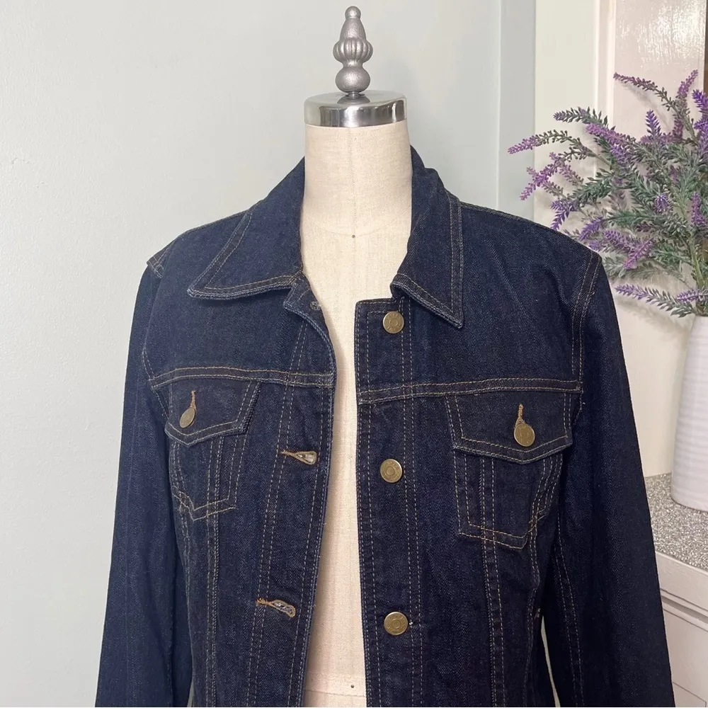 Ralph Lauren Denim Trucker Jean Jacket Dark Blue Size Small - Image 6