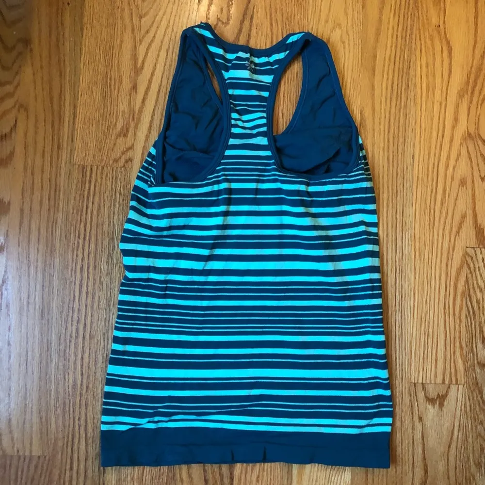 Athleta teal & aqua striped seamless tank - Image 2