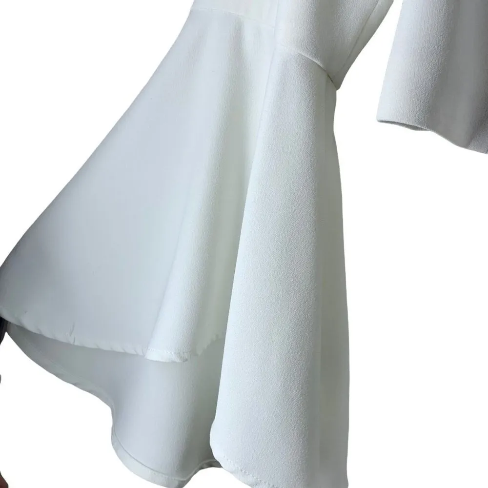 Revolve BARDOT White Dramatic Off Shoulder Bell Sleeve Top Size Small Blouse - Image 4