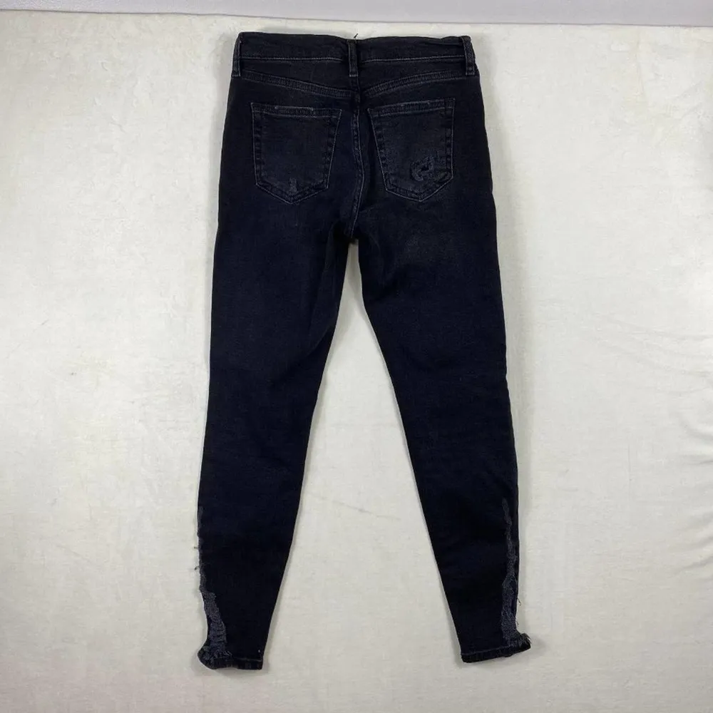 Free People Black Distressed/Ripped/Grunge High Waist Crop Skinny Jeans-26 - Image 23
