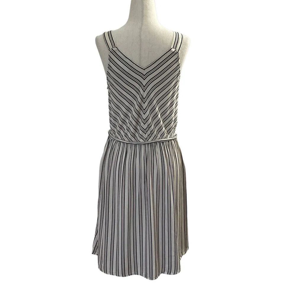A New Day Women's Small Sundress Fit & Flare Striped w/ Belt Multicolor #11•• - Image 2