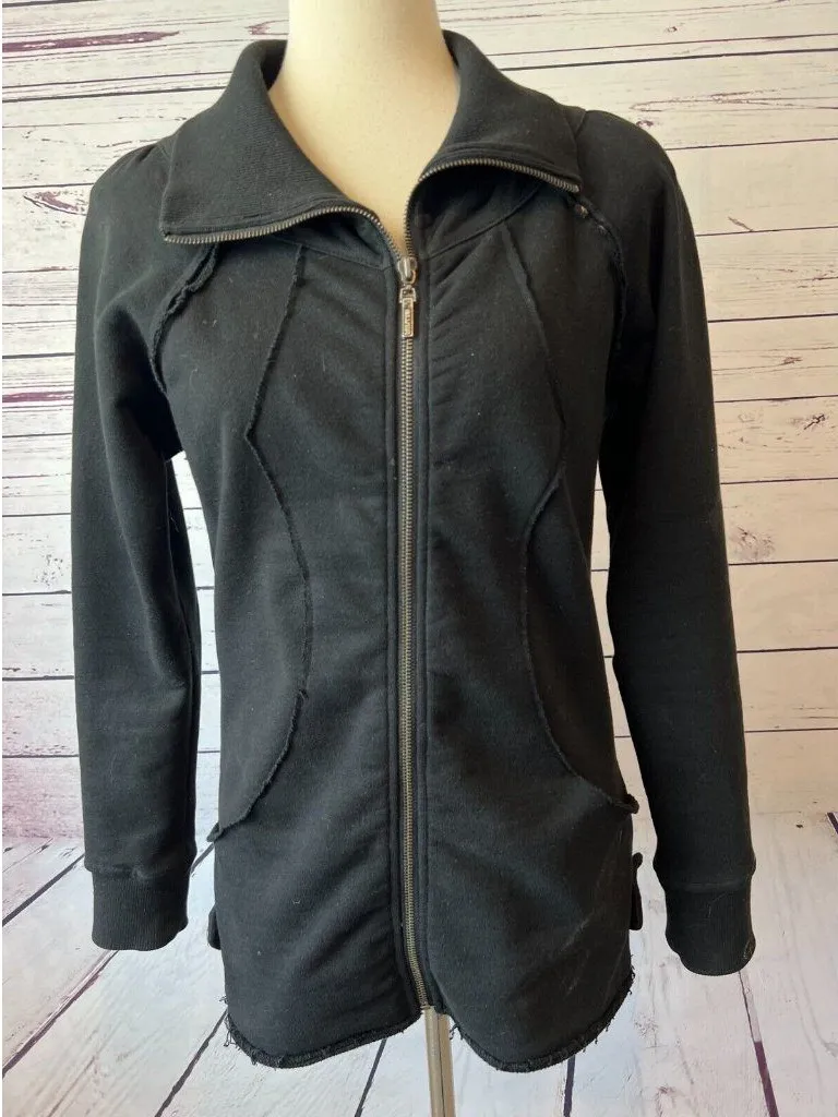 Silver Jeans Full Zip jacket Black Shacket Small Grunge Moto Pockets Y2K 80s - Image 1