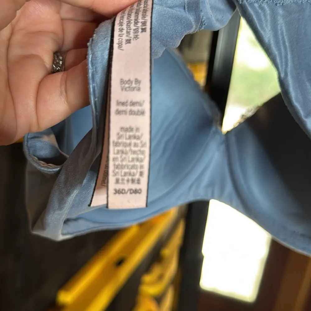 Victoria's Secret Body by Victoria Lace Lightly Lined Demi Bra Denim Blue Sz 36D - Image 11
