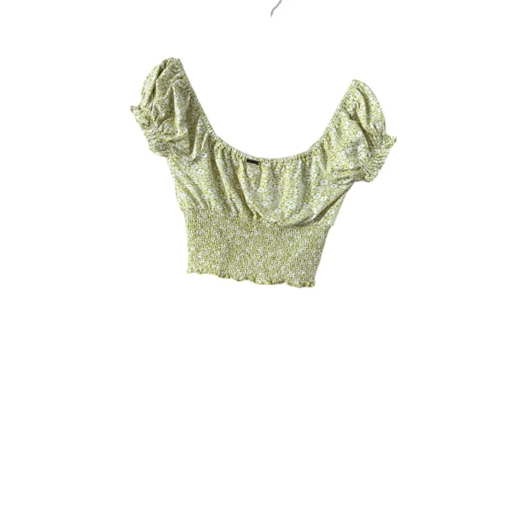Women's Billabong Green & White Floral Crop Top S - Image 11