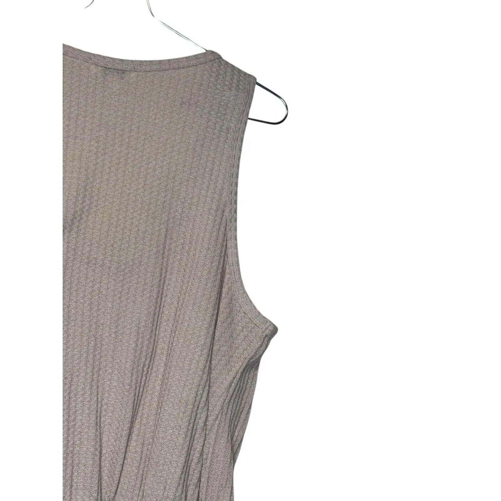 Umgee Women's Dress‎ Tank Lined Floral Boho Tiered Waffle Knit Scoop Neck Large - Image 9