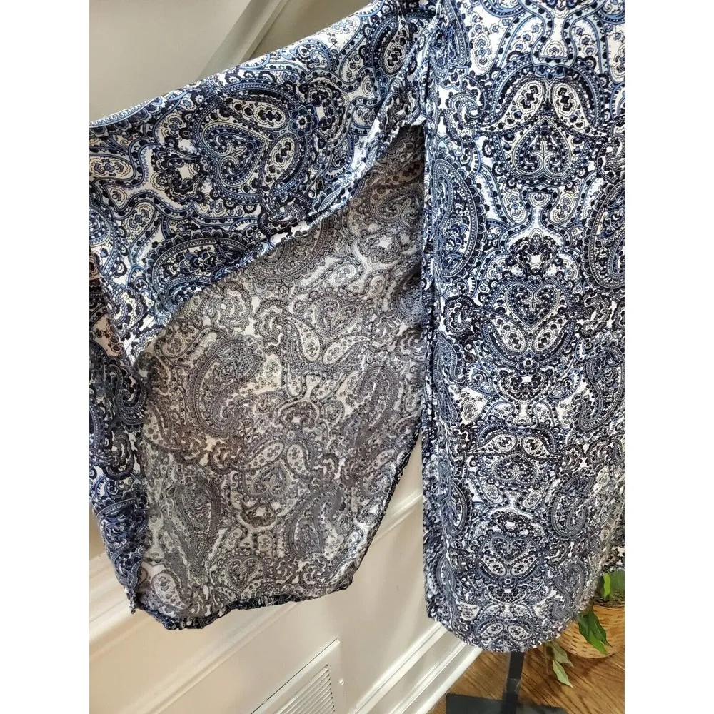 Avaasa Womens Multicolor Paisley Rayon Boat Neck Sleeveless Maxi Dress Medium - Image 4