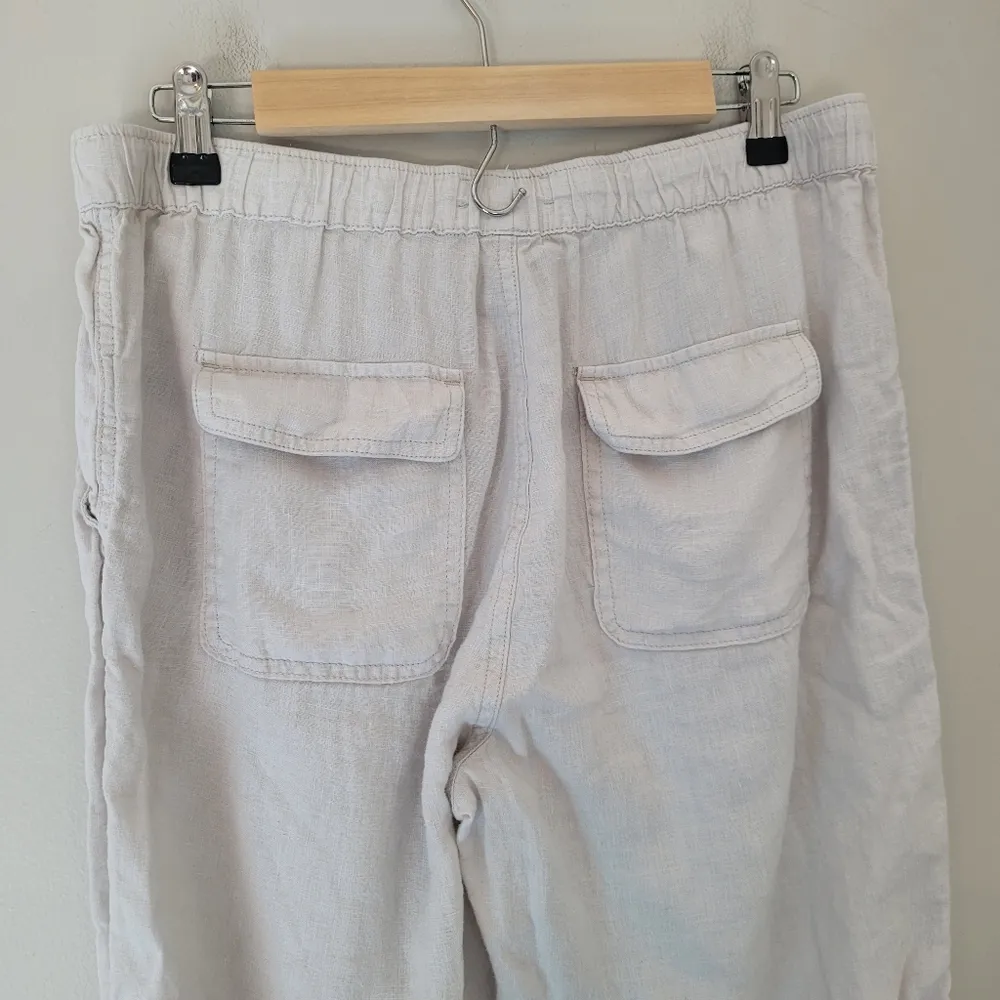 Cynthia Rowley  Cream Linen Jogger Pants - Image 7