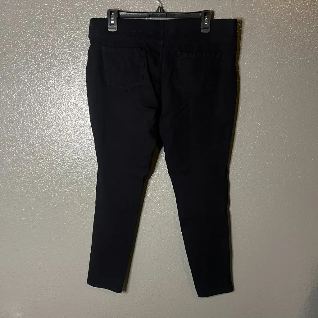Size Large St. John's Bay Black Skinny Ankle Pants | Ponte Knit Pull-On - Image 2