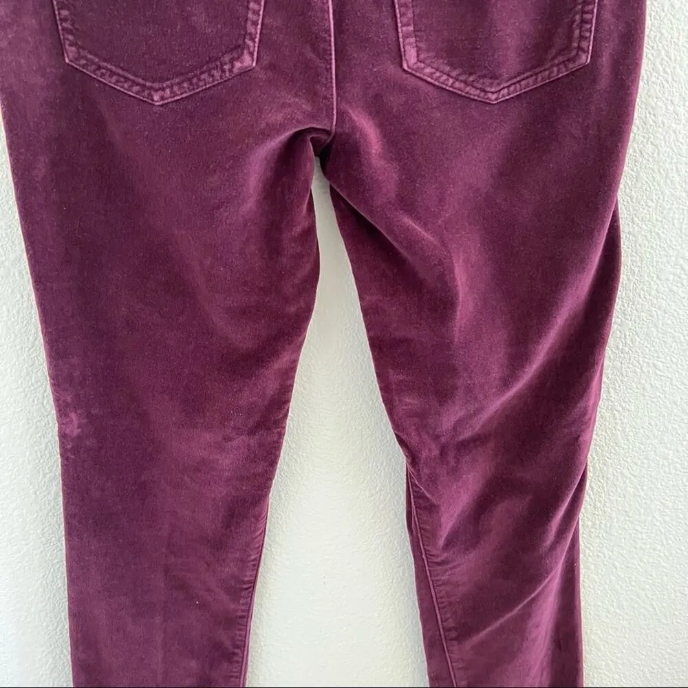 Pilcro and the Letterpress Anthro Serif Velvet Maroon Pants 26 - Image 8
