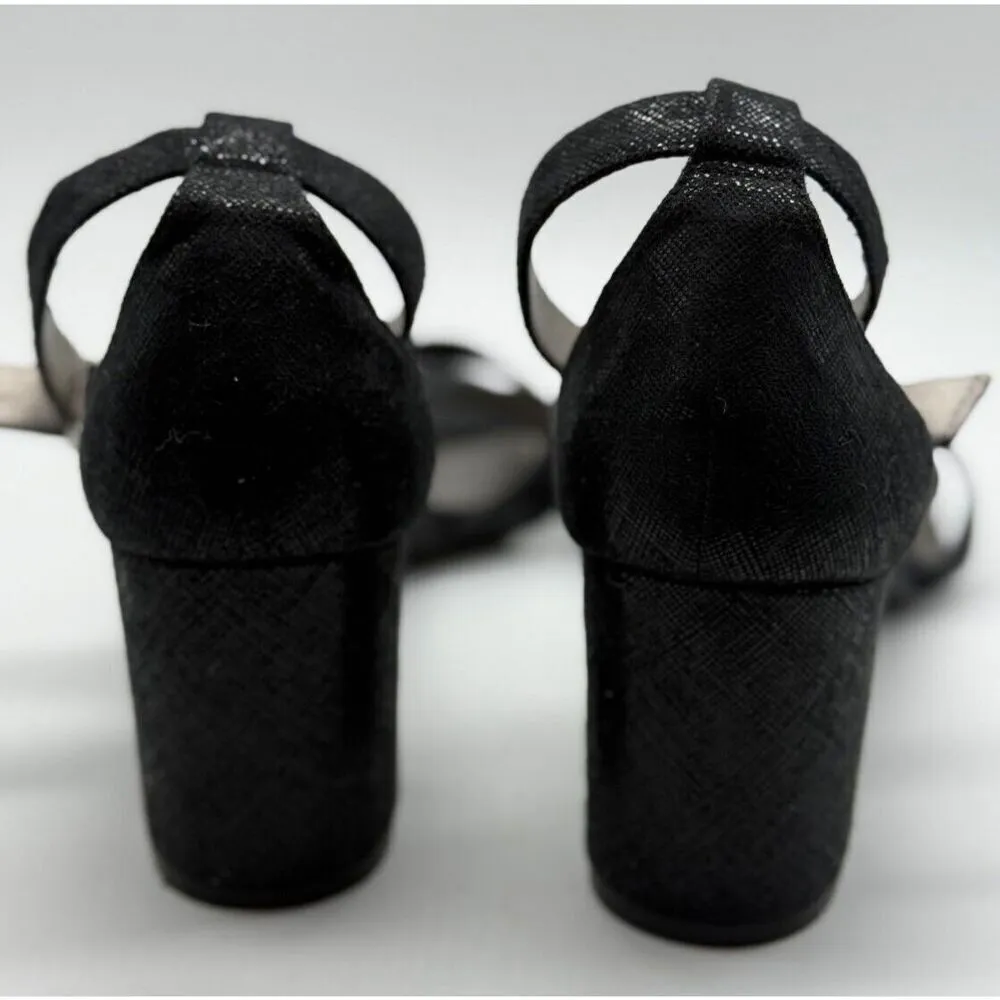 Coach And Four Womens Heel Sandals Strappy Buckle Block Heel Black Size 8.5‎ - Image 3