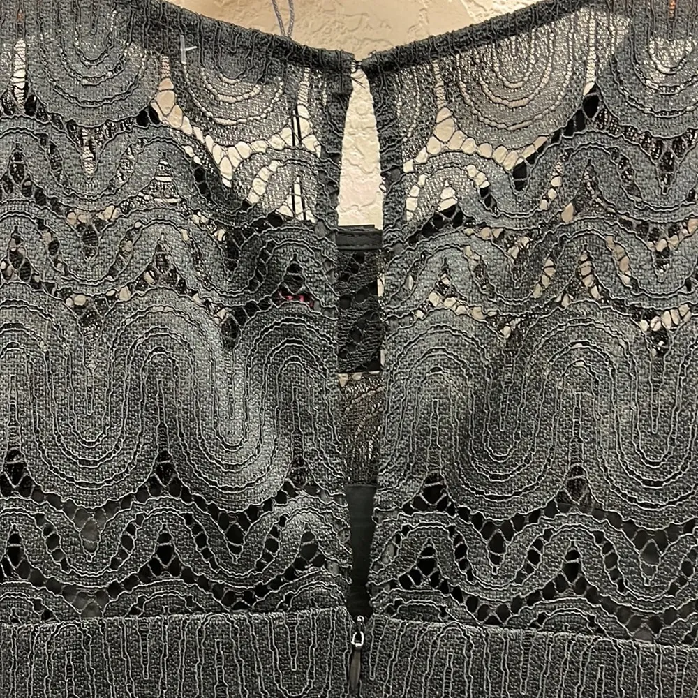 Trina Turk Mai Tai Lace Mini Shift Dress in Black 16 NEW - Image 8