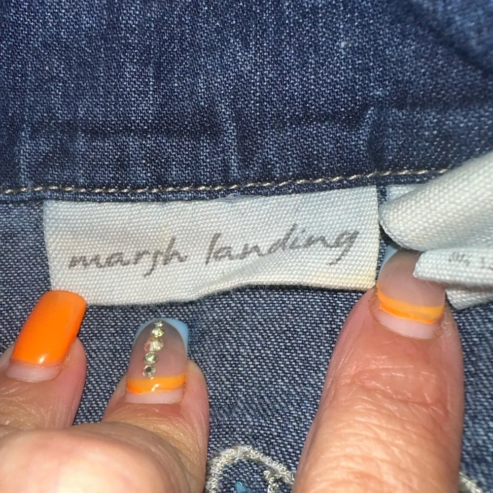 Marsh Landing Jacket Womens Blue Green Purple Stone Button Up - Image 6