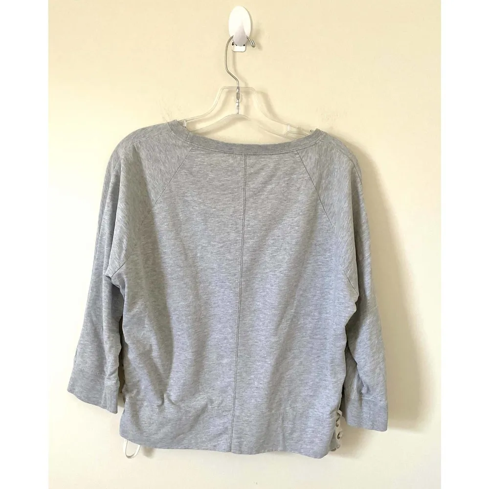 J. Crew Elastic Rope Pullover Long Sleeve Shirt Gray Size Medium - Image 2