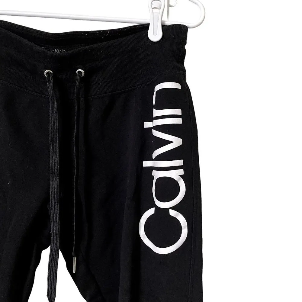 Calvin Klein performance black sweatpants drawstring waist dance athleisure - Image 2