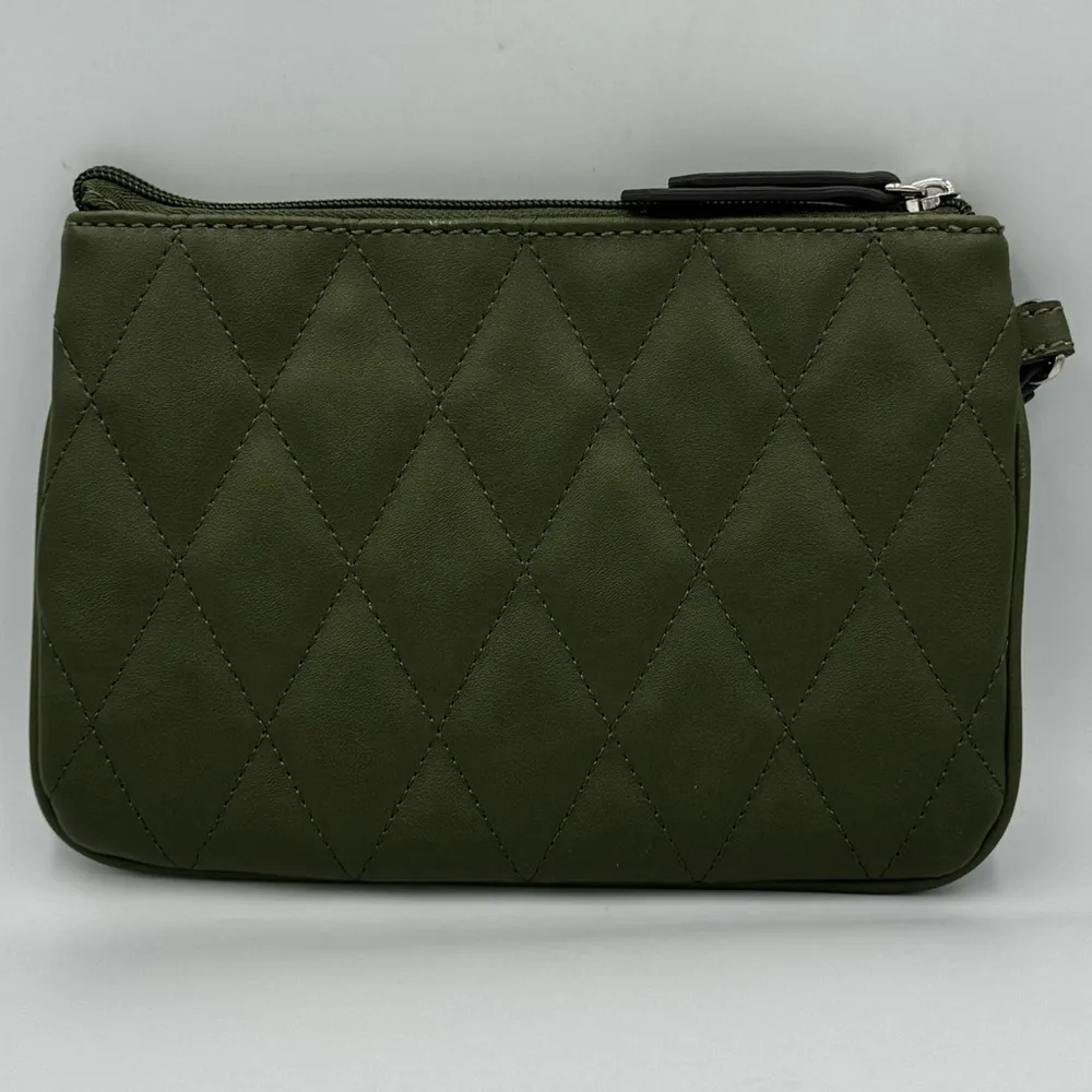 Green Quilted Nine West Wristlet Wallet Pouch - Image 2