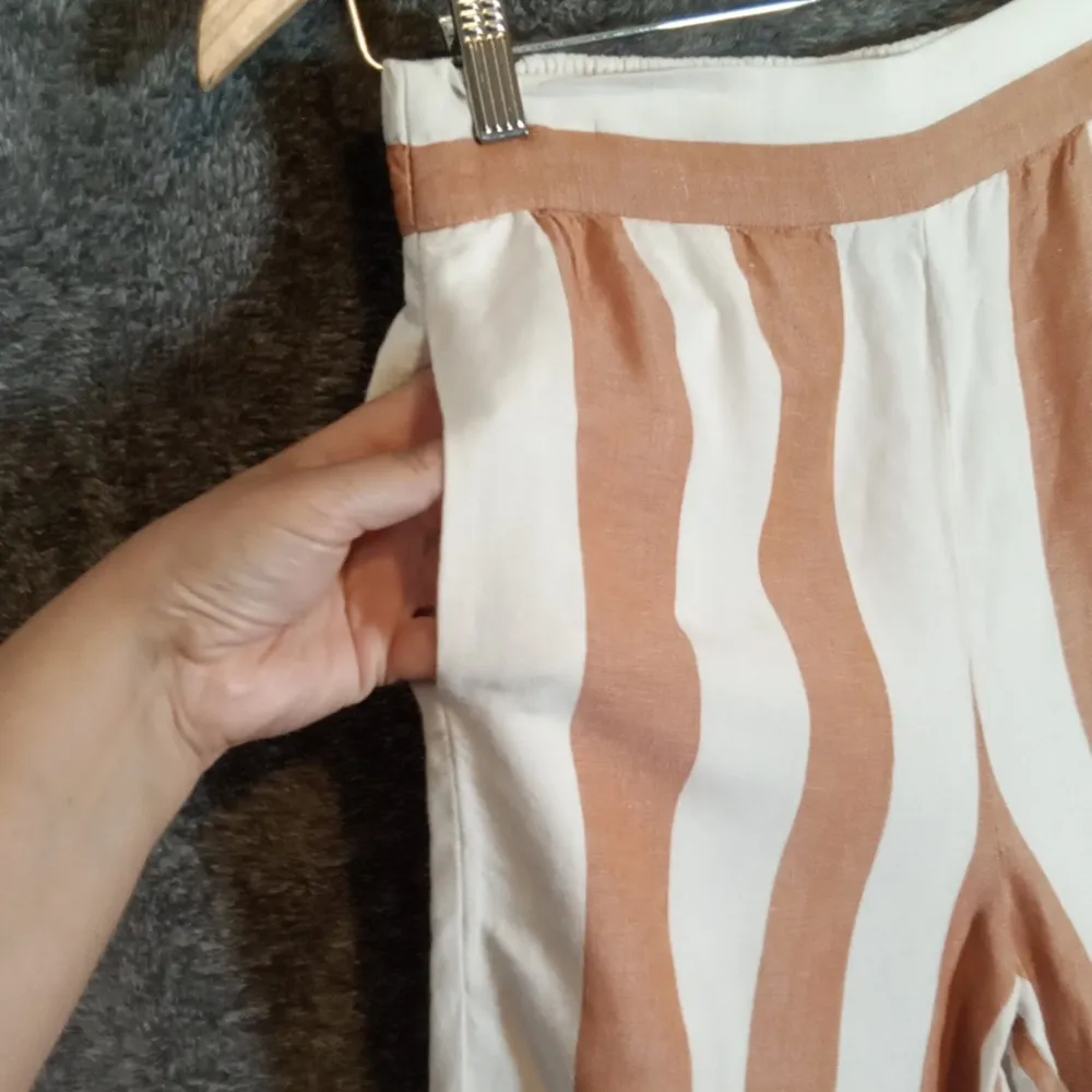 Madewell Huston Pull On Ankle Crop Pants Linen Viscose Blend Vacation Small - Image 4