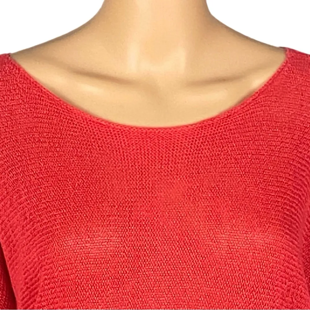 EILEEN FISHER Oversized 100% Hemp dark coral knit tunic sweater Size XS EUC - Image 2