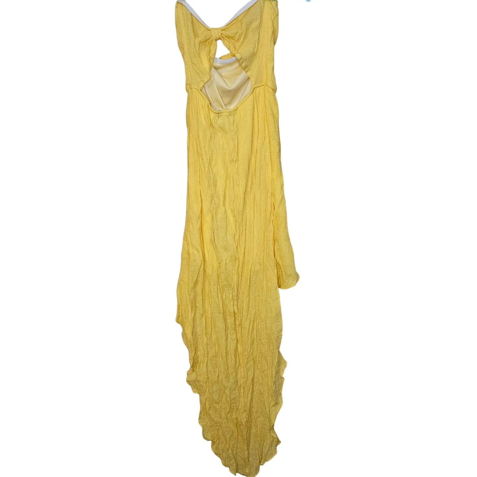 Wet Seal Size Small S High Low Bright Yellow Dress Halter Vacation Vibrant Pop - Image 2