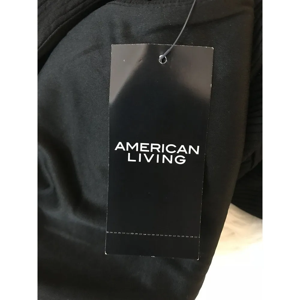 AMERICAN LIVING Formal Dress Bandage Sz 4 Black $79 Black Faux Wrap Bodycon - Image 8