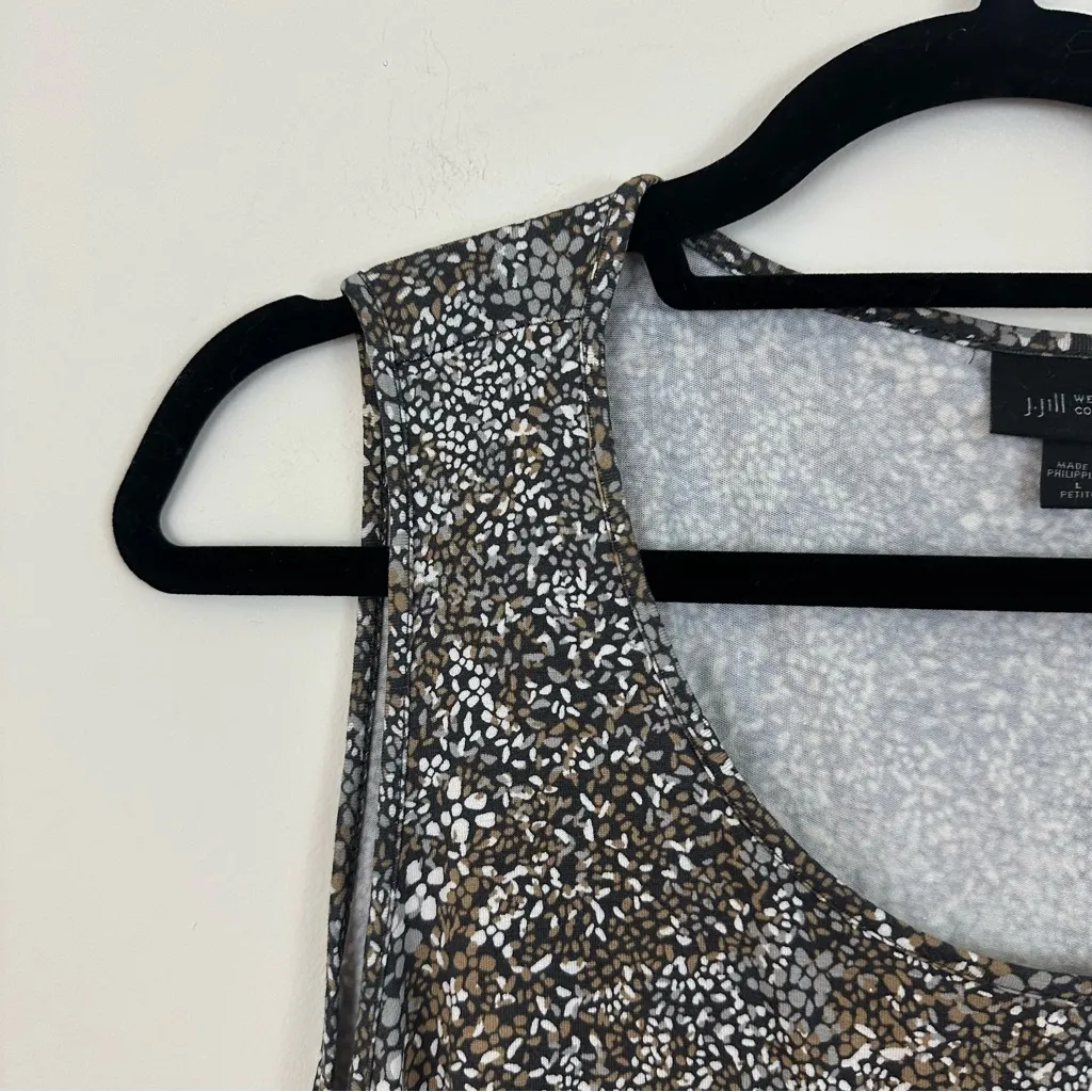 J. Jill Wearever Collection | Brown and Green Floral Sleeveless Tank Top LP Size undefined - Image 2
