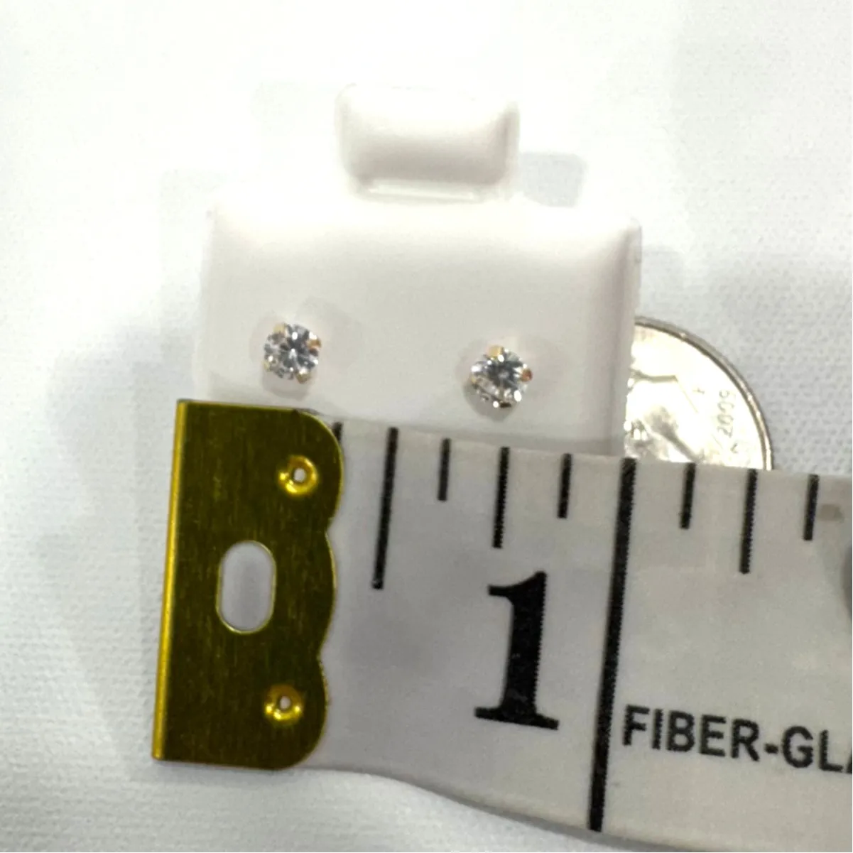 Stud Earrings Solid 10k Gold Moissanite Solitaire Round Post Classic NWT - Image 4