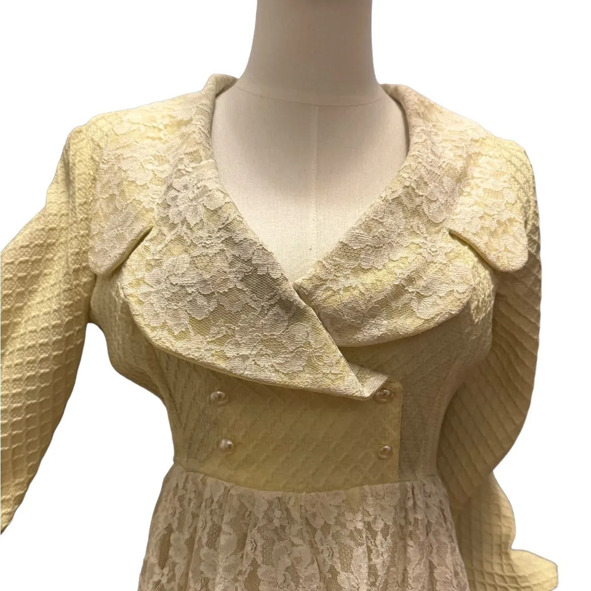 Bridgerton-Inspired Vintage Lace Gown | Romantic Regency Cottagecore Maxi XXS - Image 5