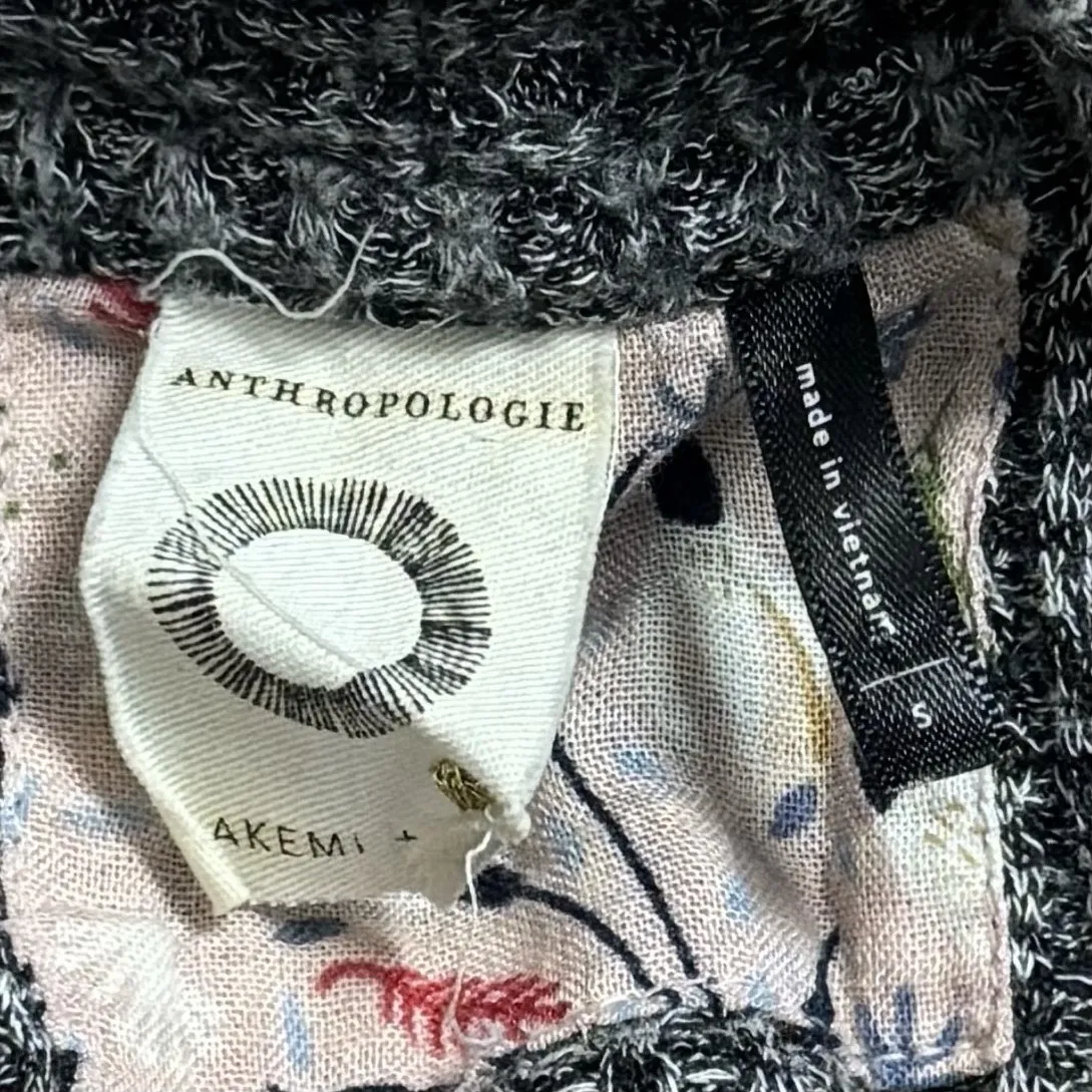 Anthropologie Akemi + Kin Gray Drape Front Sweater Top Cozy Cabin Holiday S - Image 7