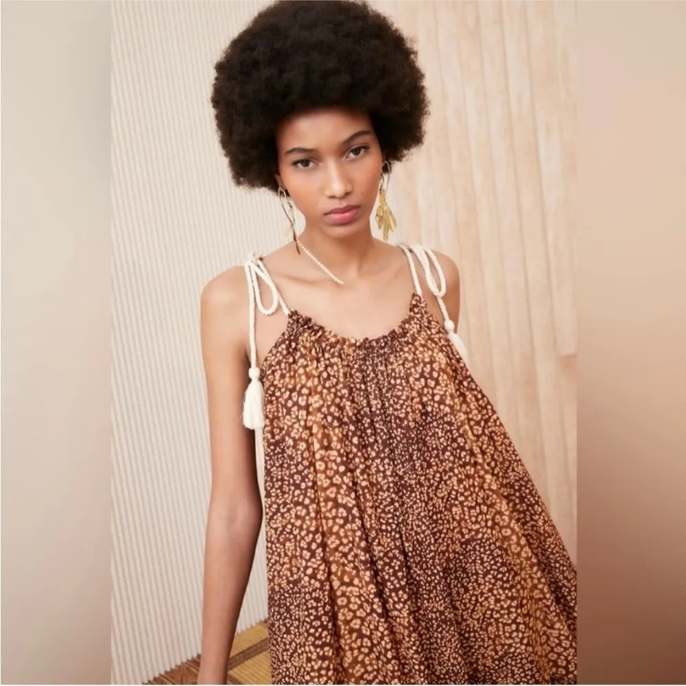 Ulla Johnson Cari Coverup Animal Print Size Small Lynx Leopard Print Tassel Vaca - Image 3