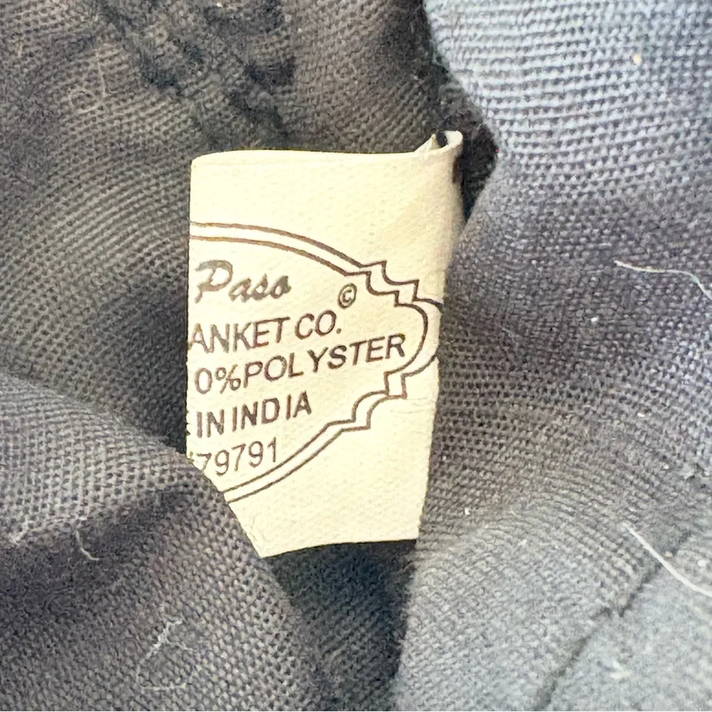 El Paso Blue Wool Shoulder Bag Southwestern Native Festival Aztec Purse 10”x7.5” - Image 5