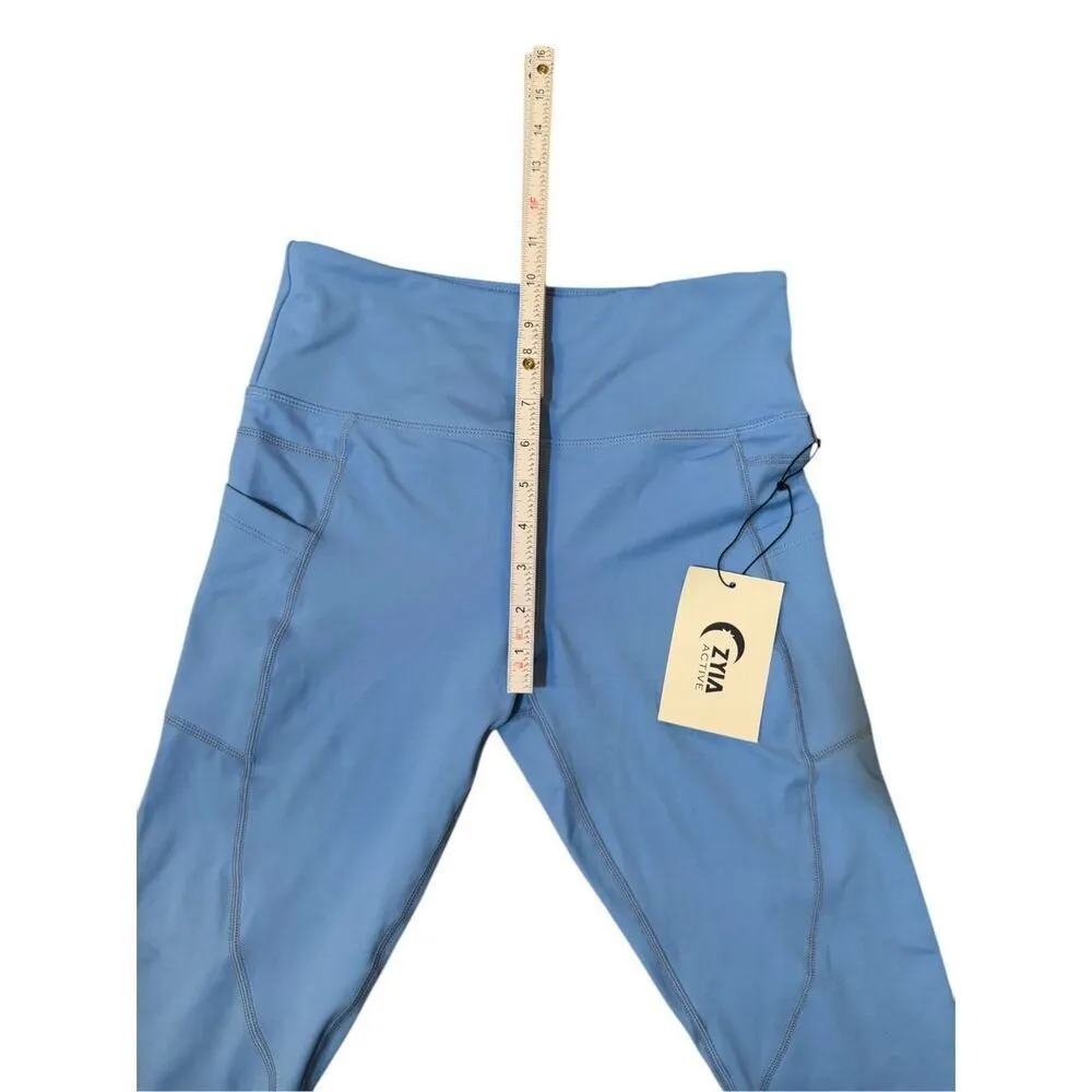 NWT Zyia Active Blue Steel Pocket Light n Tight Hi-rise Capris Sz M Athletic Pan - Image 4