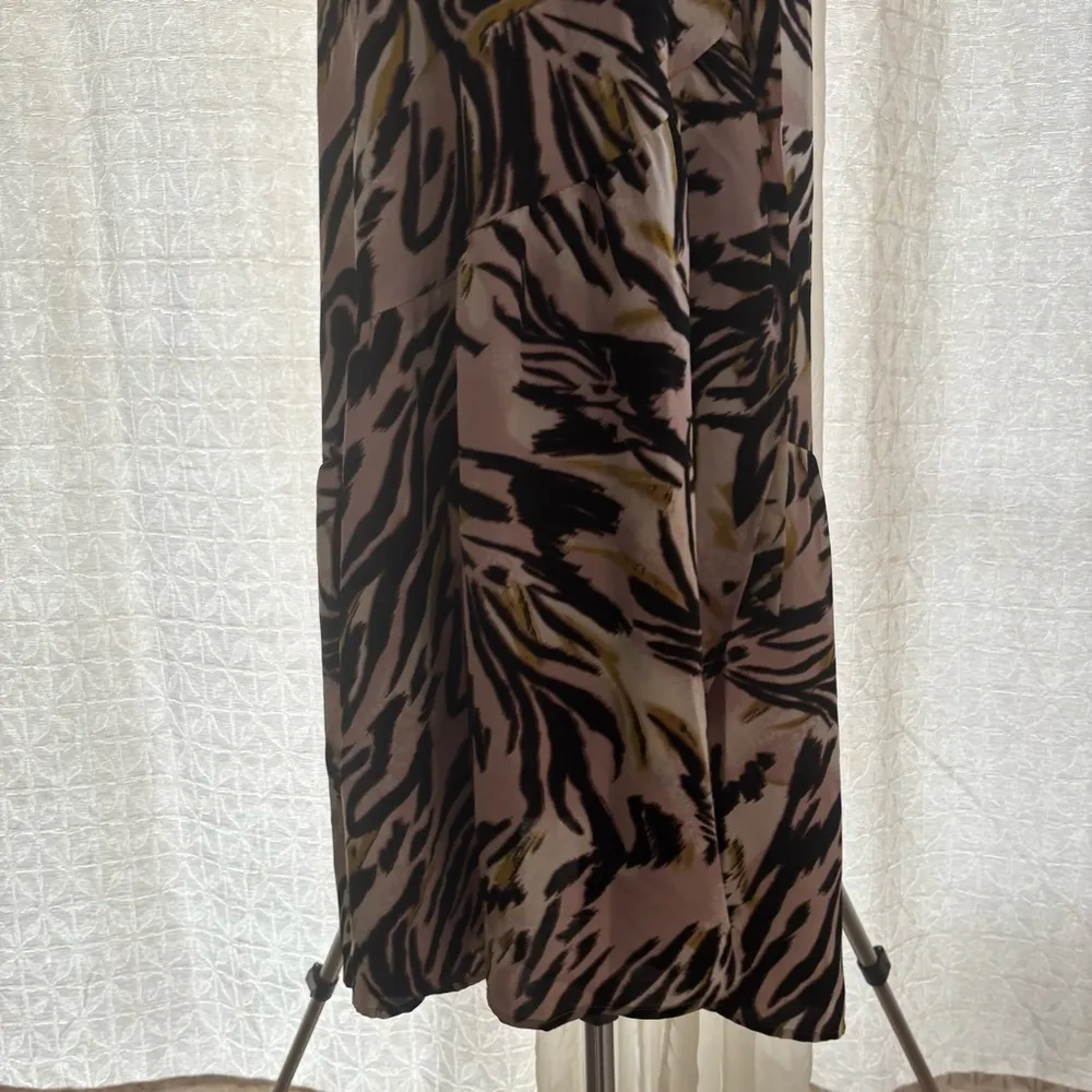 Bar III Womens Animal Print 3/4 Sleeve V Neck Maxi Wrap Dress - Image 5