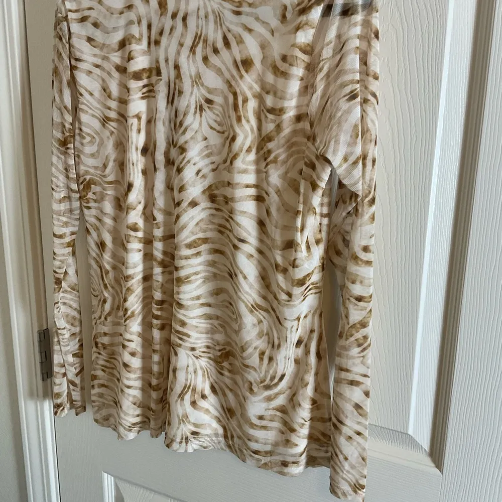 Jane+Delancey Elegant Cream and Brown Women's Top size large - Image 7