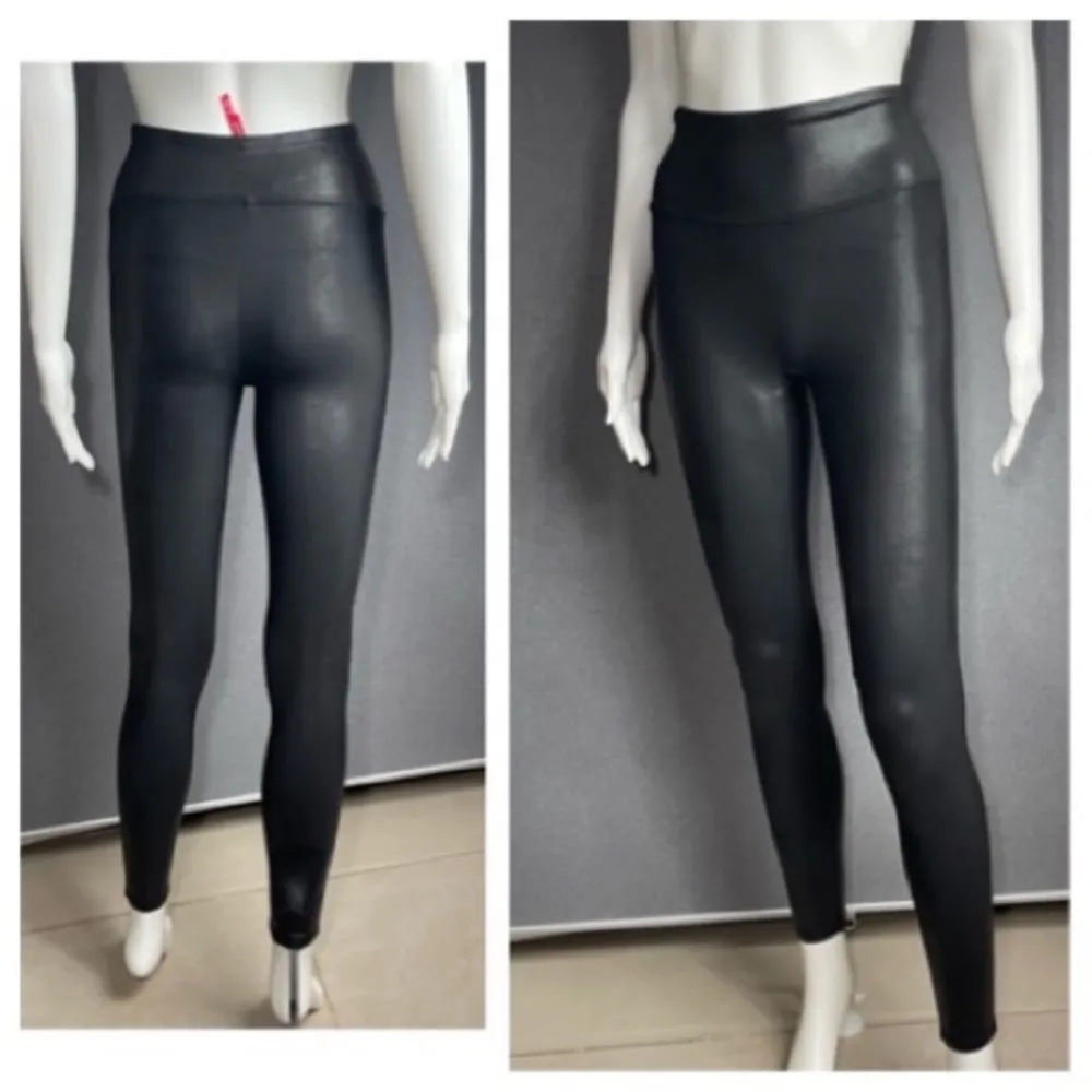 Spanx women’s black faux leather high waist leggings pants size small VIRAL - Image 8