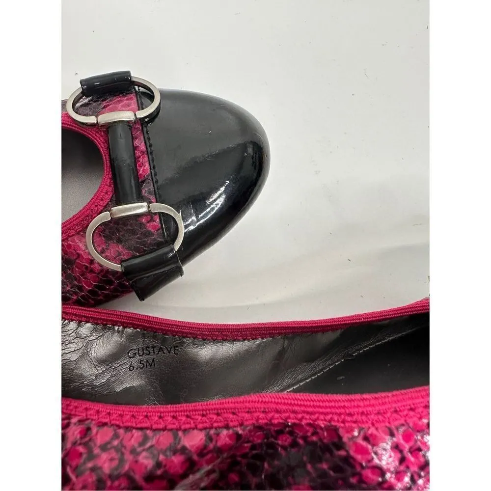 Tahari Gustave Flats Womens Snakeskin Print Pink/Black Size 6.5 - Image 10