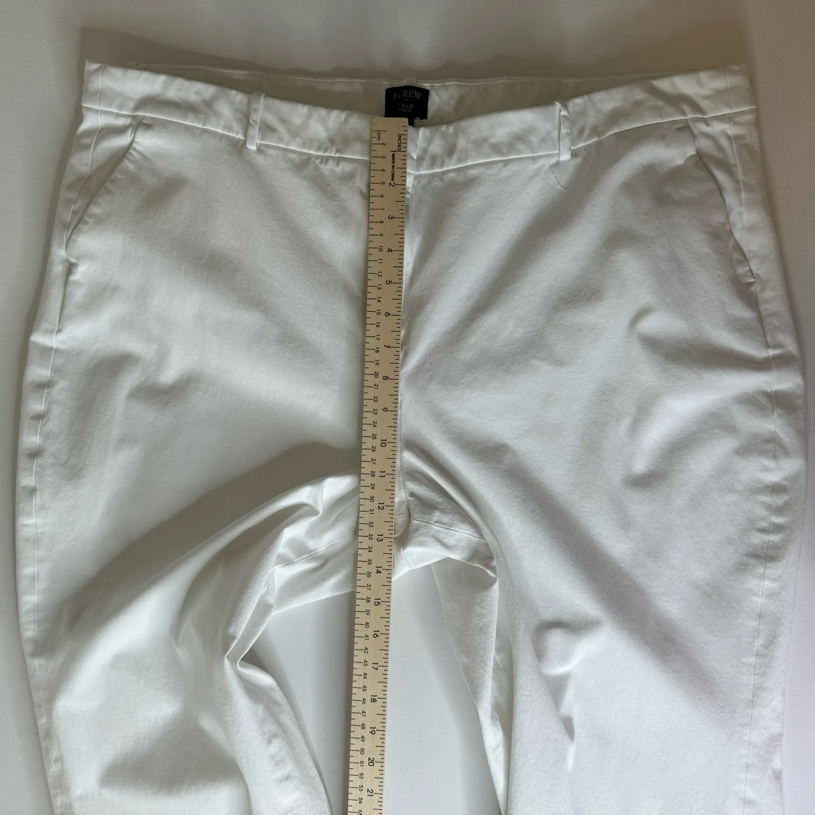 J Crew Womens Kallie Straight Leg‎ Pant in White Sz 22 Office Neutral Minimalist - Image 15