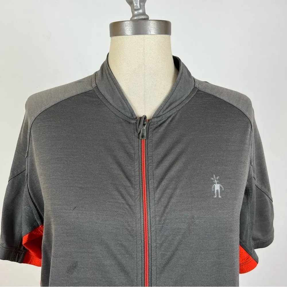 Smartwool Grey Orange Wool Blend Short Sleeve Jacket - Image 3